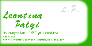 leontina palyi business card